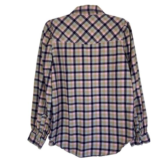 Sundance Sz M Lenora Plaid Flannel Pearl-snap Button-down Shirt Cotton Western - Picture 8 of 16